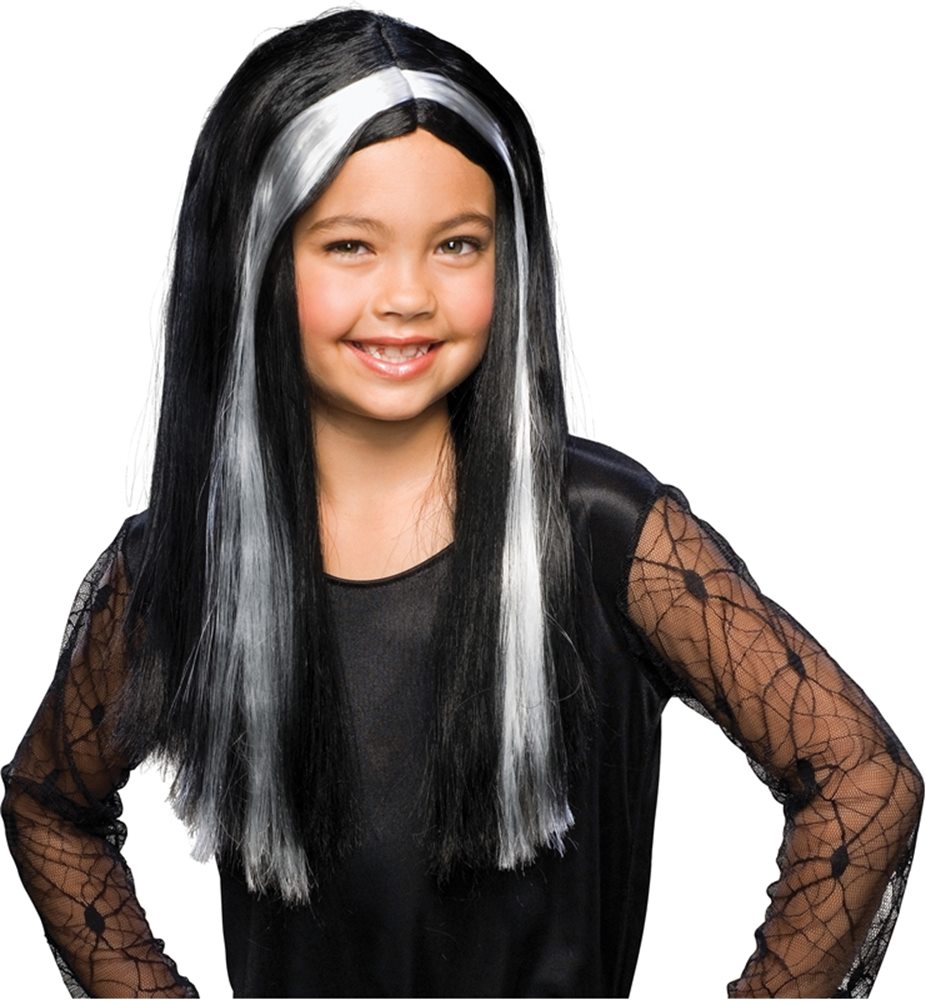 Picture of Black and Grey Child Witch Wig