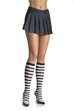 Picture of Black and White Striped Knee Highs