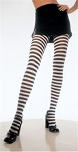 Picture of Plus Size Black and White Striped Tights