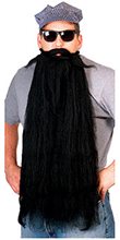 Picture of 25 Inch Long Black Beard and Moustache Set