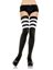 Picture of Black & White Athletic Thigh High Striped Socks