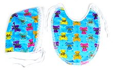Picture of Blue Baby Bib and Bonnet Kit