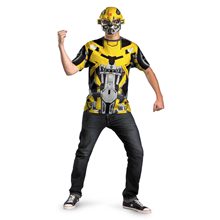Picture of Transformers Bumblebee T-Shirt with Mask Plus Size Adult Mens Costume