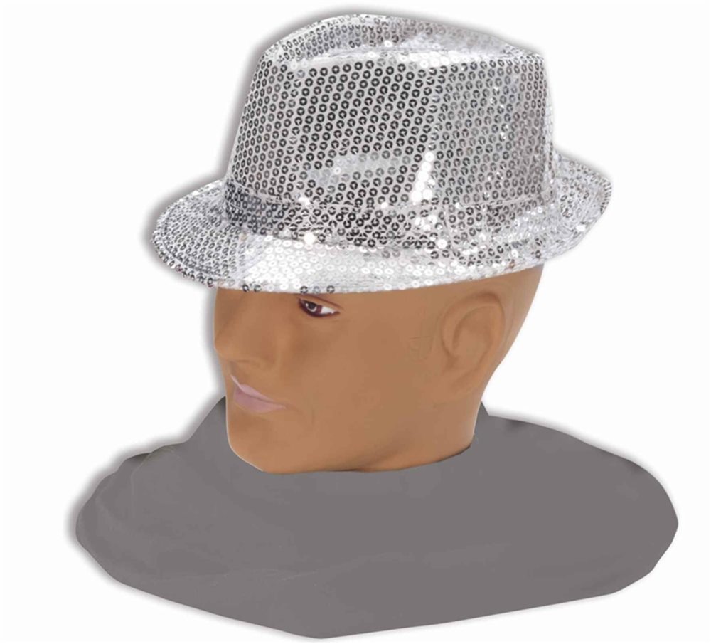 Picture of Silver Sequin Fedora Adult Hat