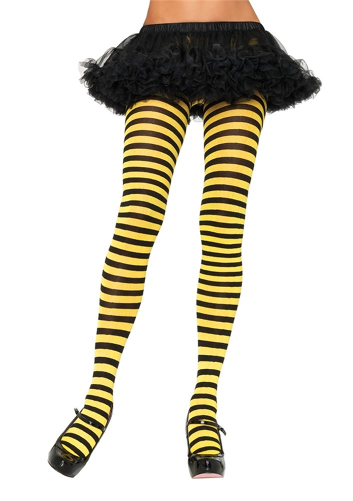 Picture of Black and Yellow Striped Tights