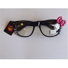 Picture of Black Kitty Whisker Sunglasses with Stoned Pink Bow