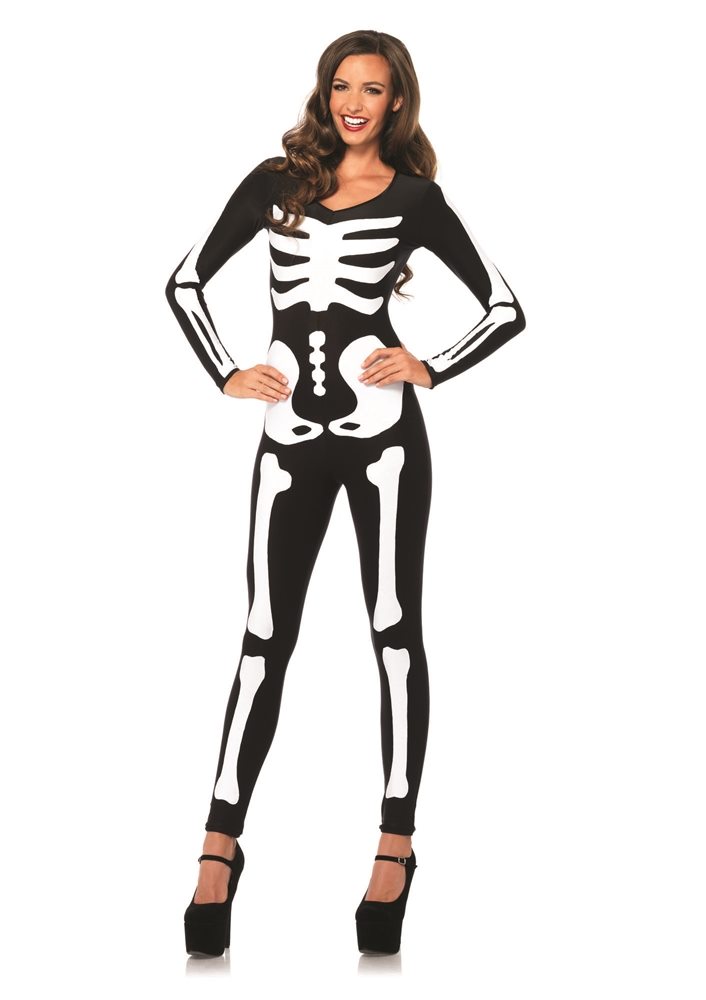 Picture of Glow in the Dark Skeleton Catsuit Adult Womens Costume
