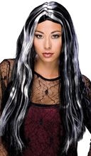 Picture of Black & Silver Long Witch Wig