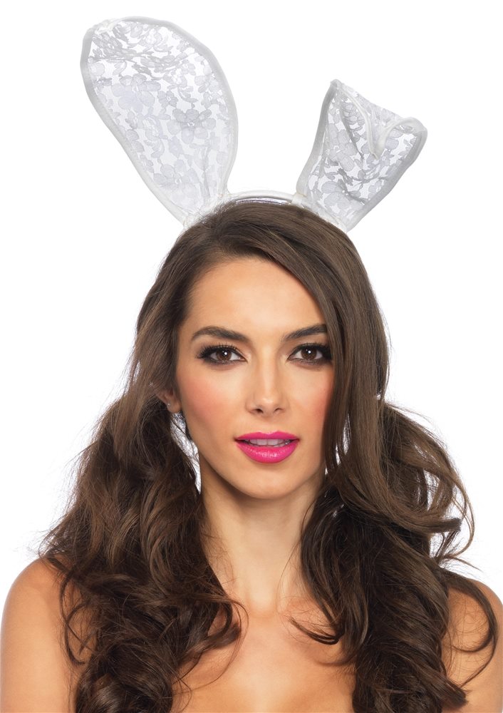Picture of White Lace Bunny Headband