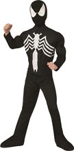 Picture of Black Suited Deluxe Spider-Man Muscle Child Costume