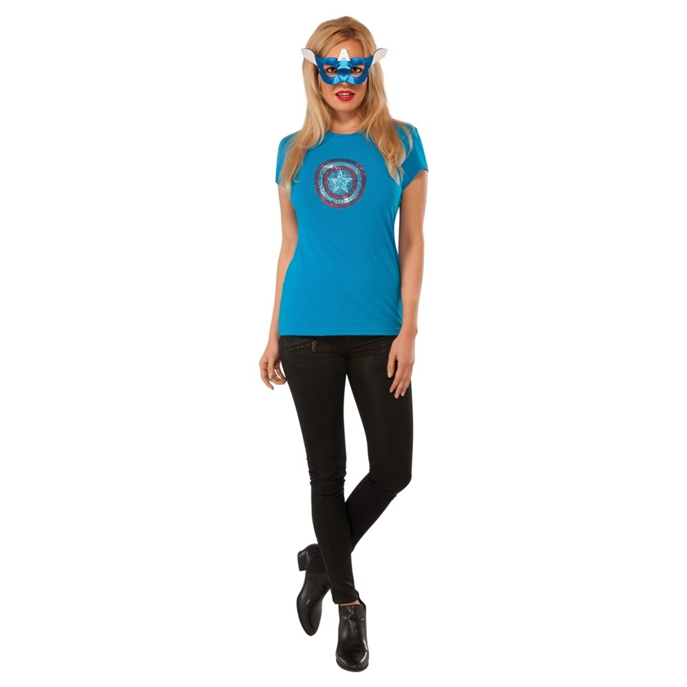 Picture of American Dream Rhinestone Adult Womens Shirt & Mask