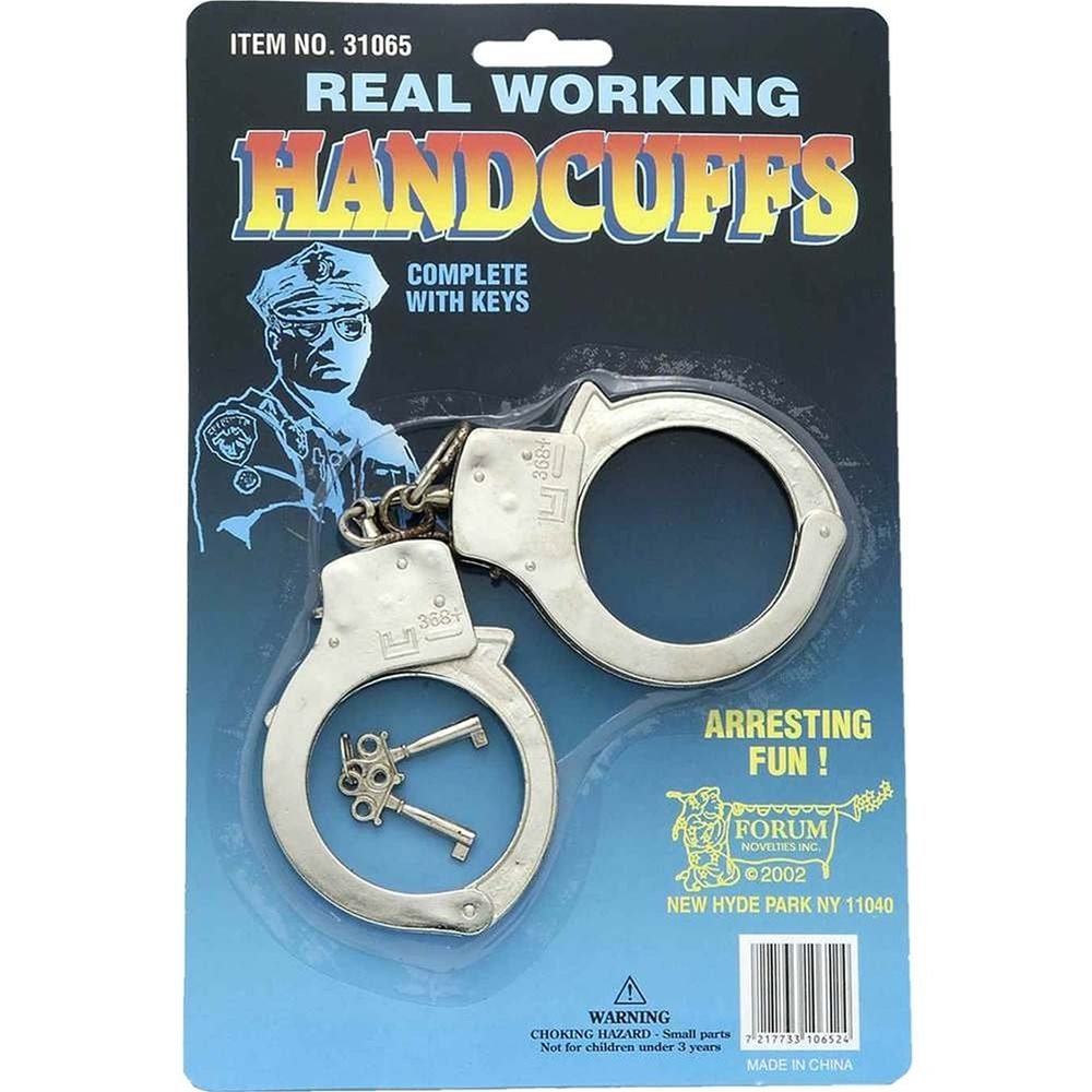 Picture of Police Officer Metal Handcuffs