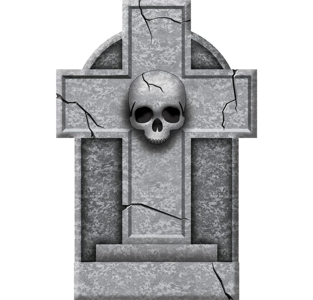 Picture of Skull Cross Tombstone 12in