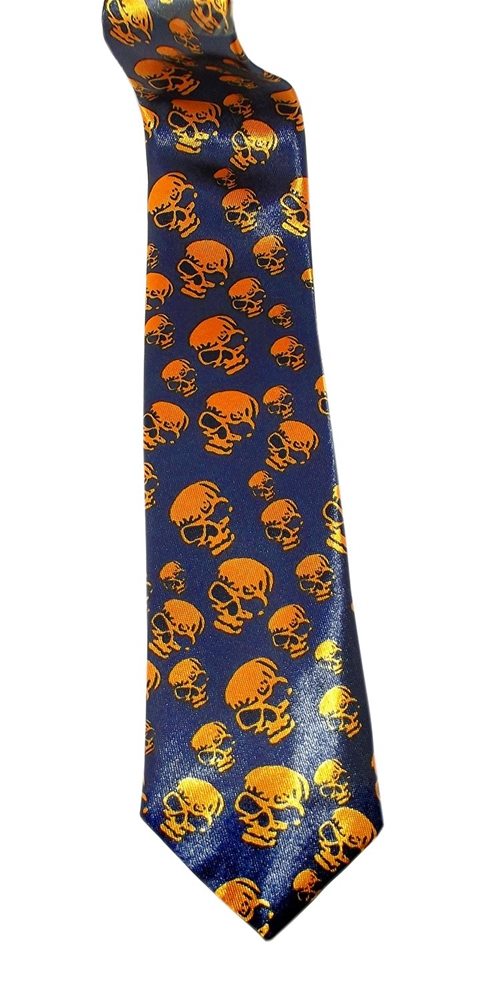 Picture of Blue & Orange Skull Tie