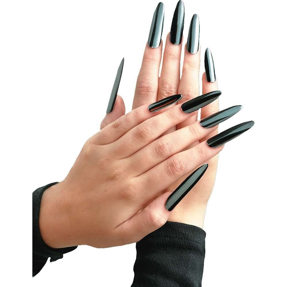 Picture of Metallic Black Nails