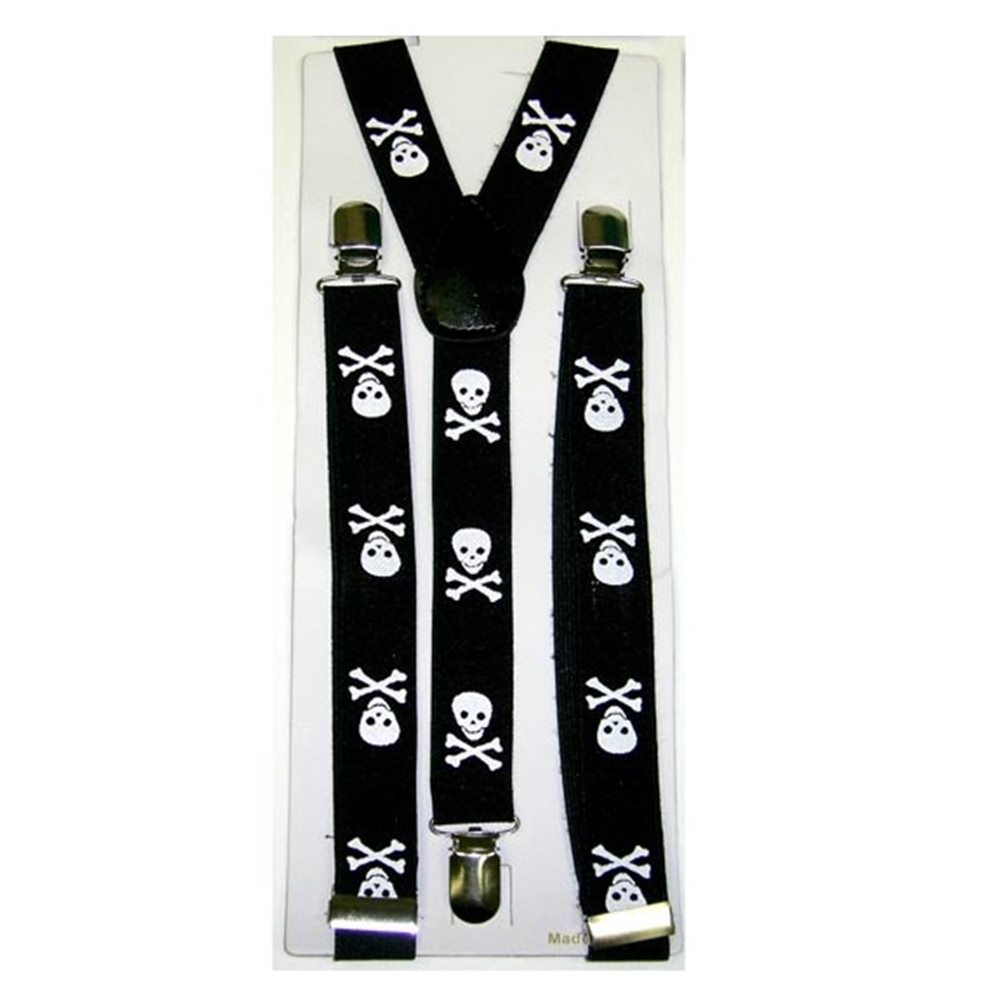 Picture of Black Small Skull & Crossbones Suspenders