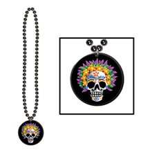 Picture of Day of the Dead Beads with Medallion