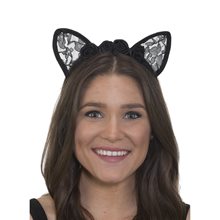 Picture of Cat Lace Ears Headband with Flowers