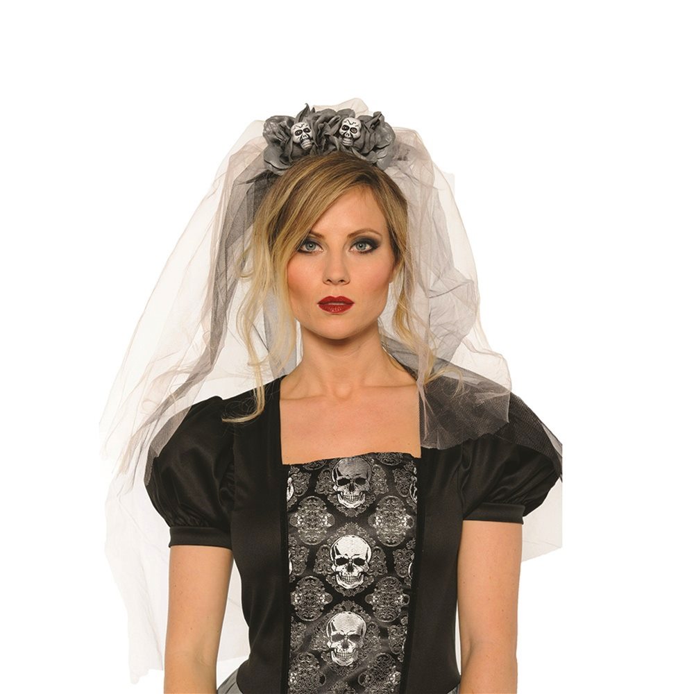 Picture of Day of the Dead Skull Mantilla Veil