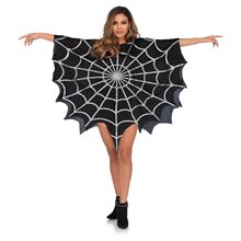 Picture of Black Glitter Spiderweb Poncho