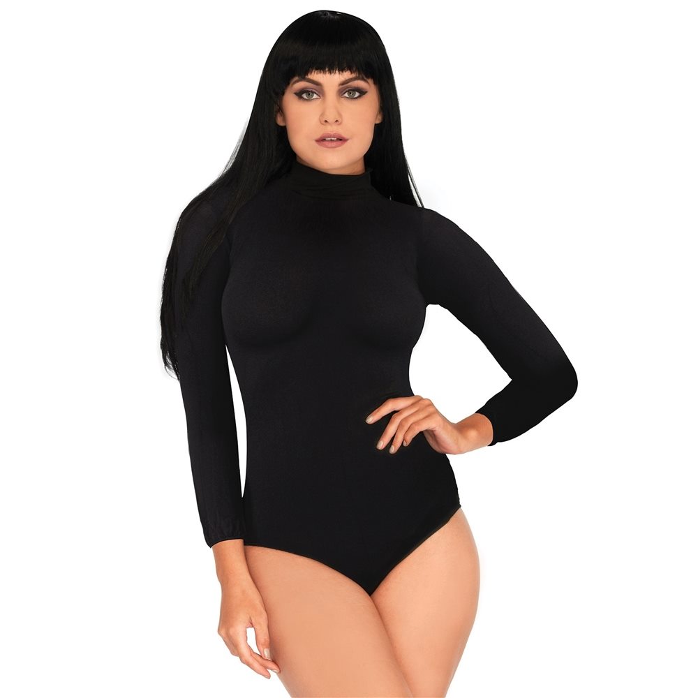 Picture of Black High Neck Adult Womens Bodysuit