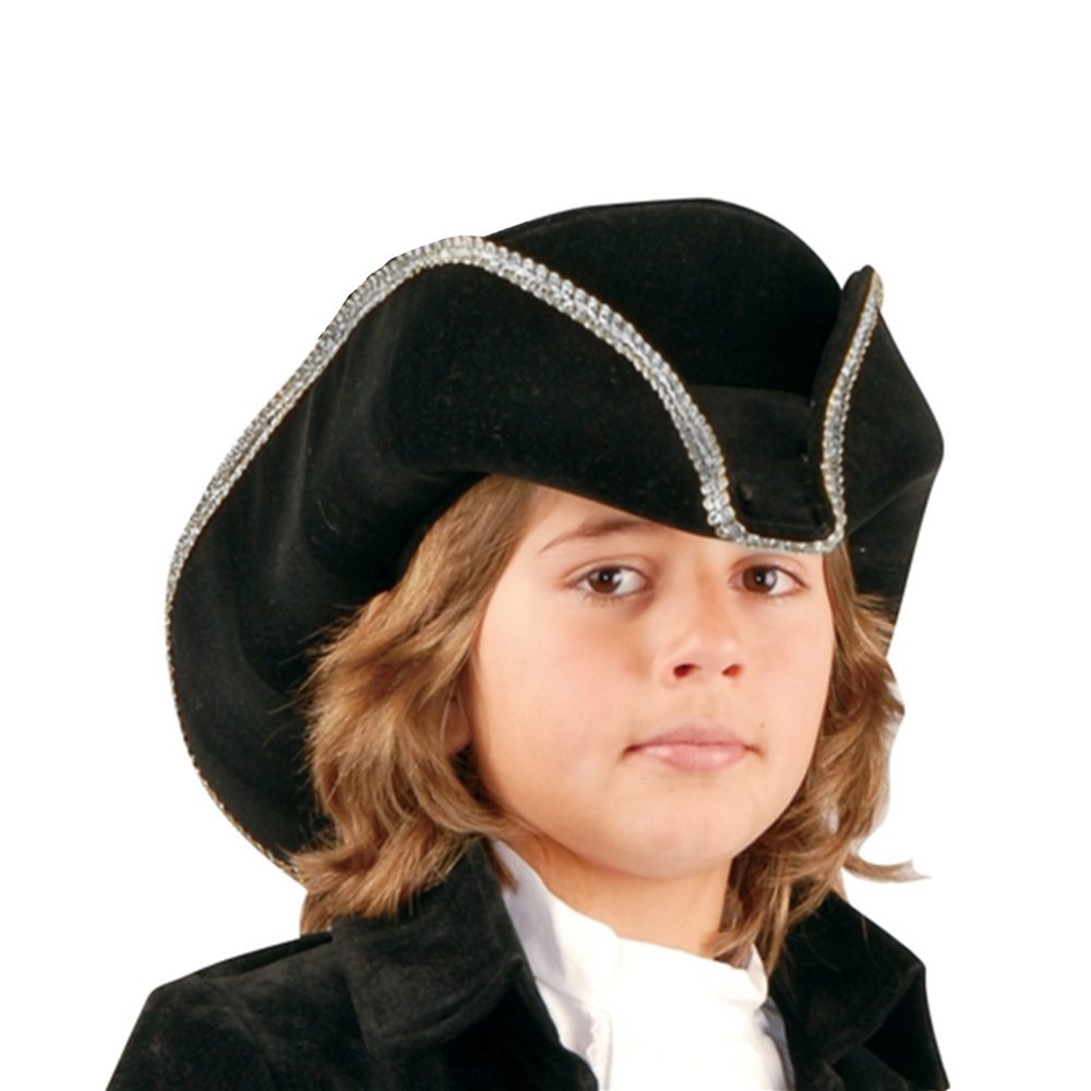 Picture of Black & Silver Velvet Pirate Child Hat