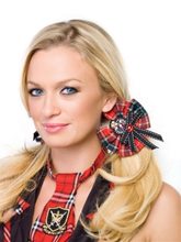 Picture of Red Plaid School Girl Hair Bows