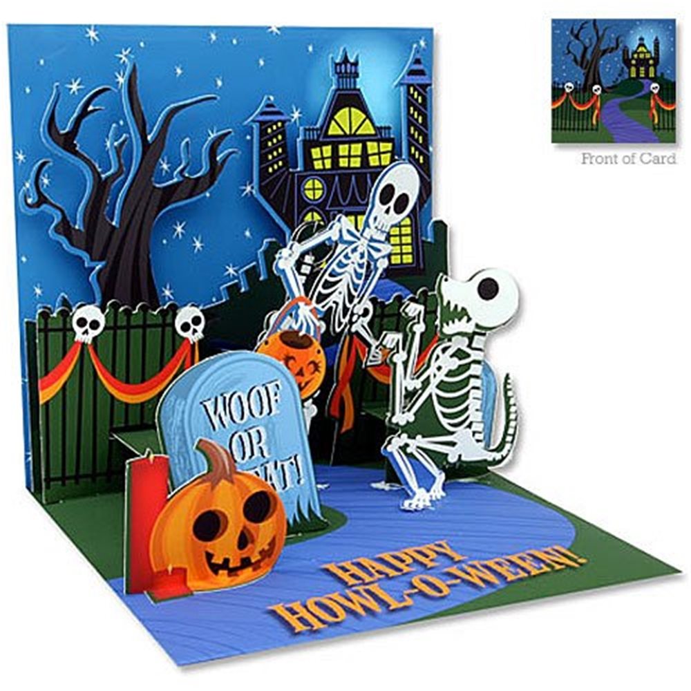 Picture of Happy Howl-O-Ween Pop-Up Greeting Card