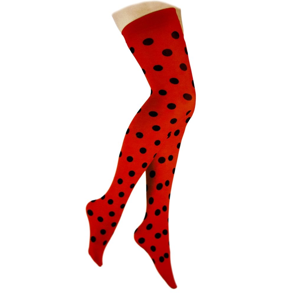 Picture of Black & Red Polka Dot Thigh Highs