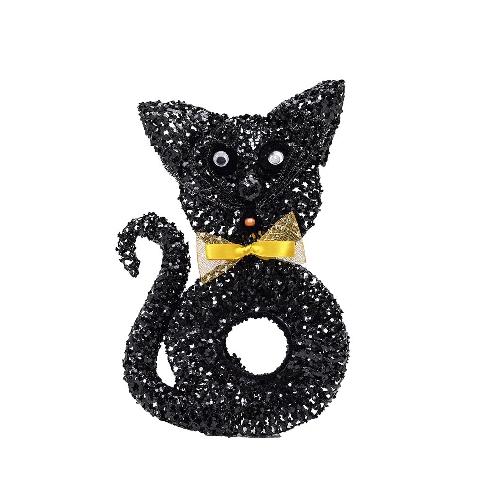Picture of Glitter Black Cat Decoration