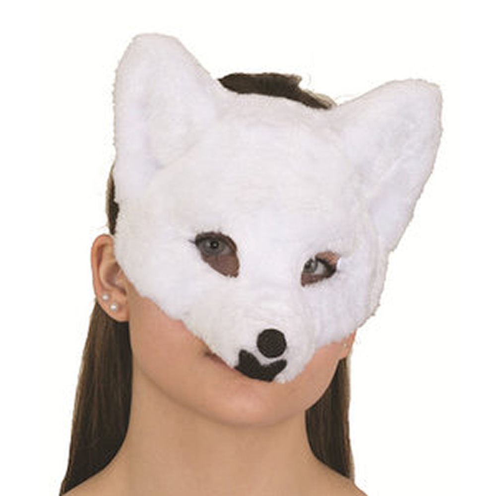 Picture of White Furry Wolf Half Mask